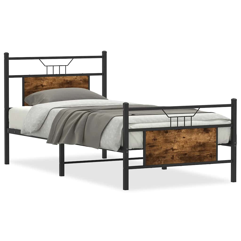 sengeramme 75x190 cm uden madras konstrueret træ røget eg