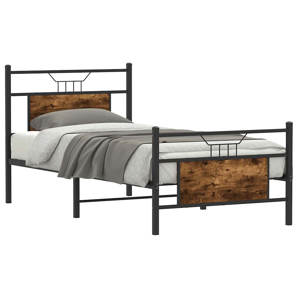 sengeramme 75x190 cm uden madras konstrueret træ røget eg
