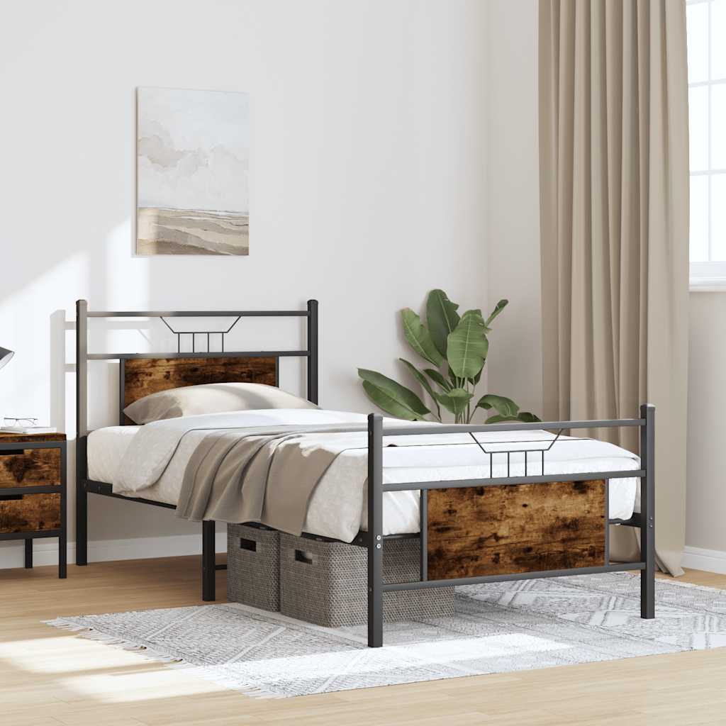 sengeramme 75x190 cm uden madras konstrueret træ røget eg