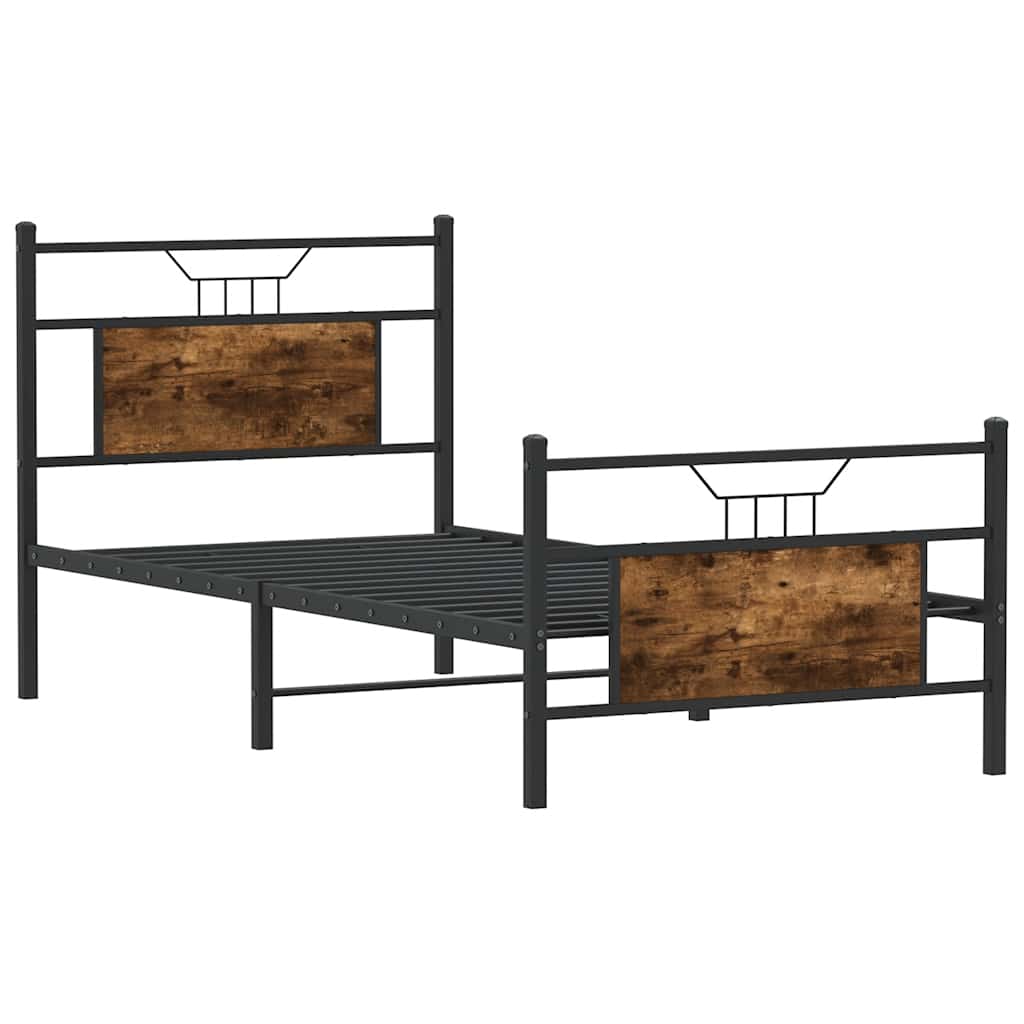 sengeramme 90x190 cm uden madras konstrueret træ røget eg