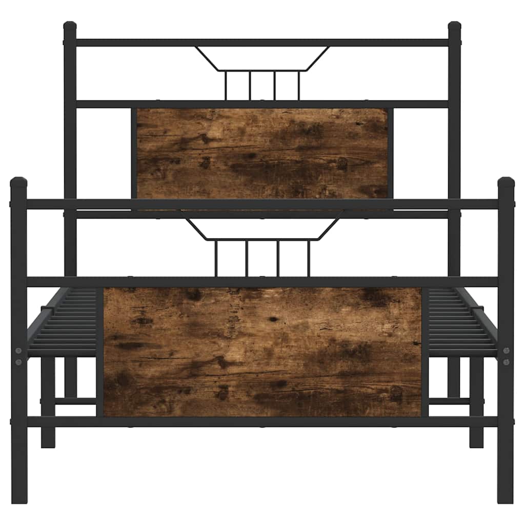 sengeramme 90x200 cm uden madras konstrueret træ røget eg