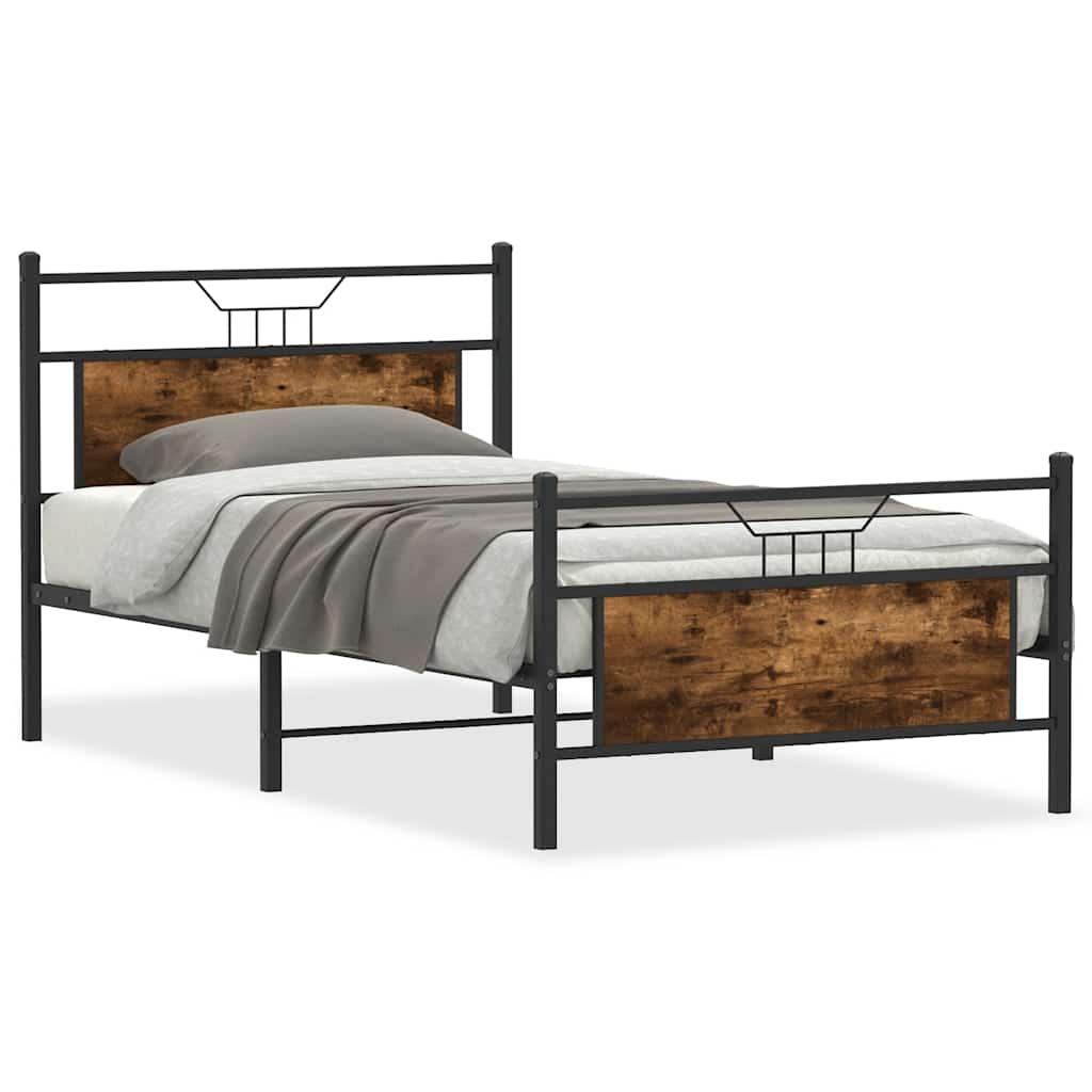 sengeramme 100x190 cm uden madras konstrueret træ røget eg