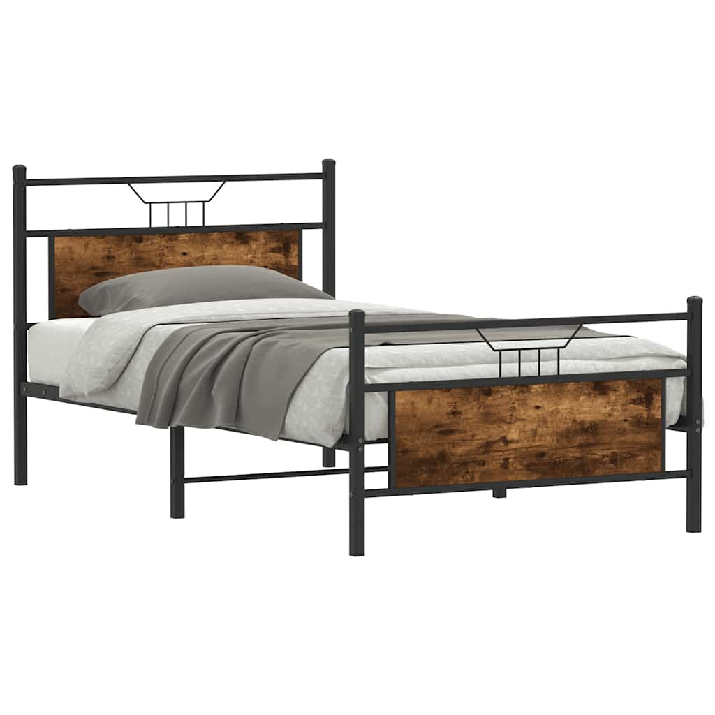 sengeramme 100x190 cm uden madras konstrueret træ røget eg