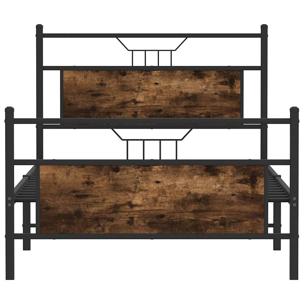 sengeramme 100x190 cm uden madras konstrueret træ røget eg