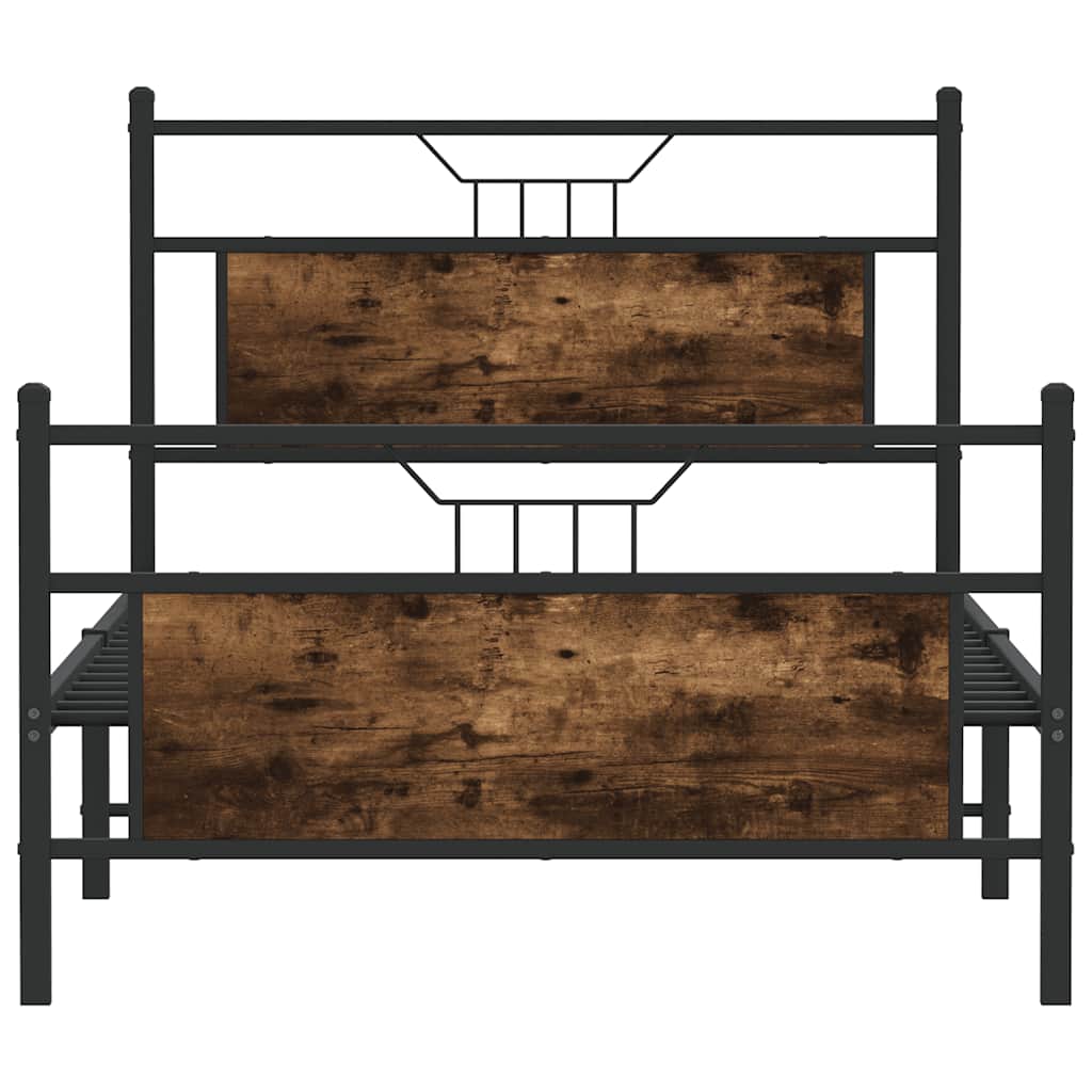 sengeramme uden madras 107x203 cm konstrueret træ røget eg