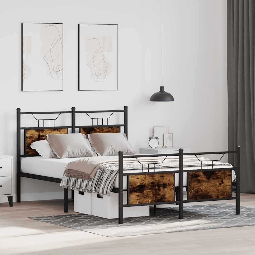 sengeramme 120x190 cm uden madras konstrueret træ røget eg