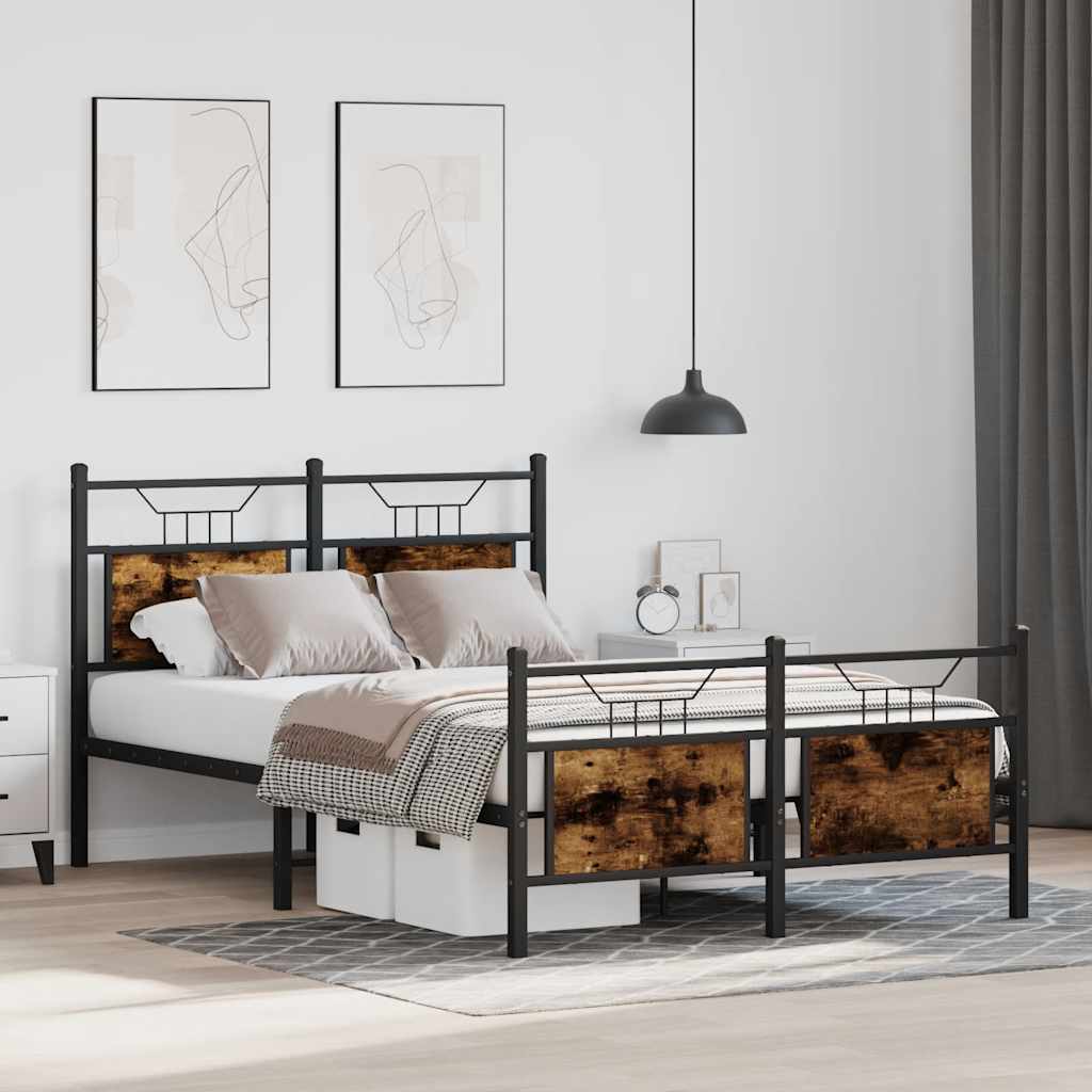 sengeramme 120x200 cm uden madras konstrueret træ røget eg
