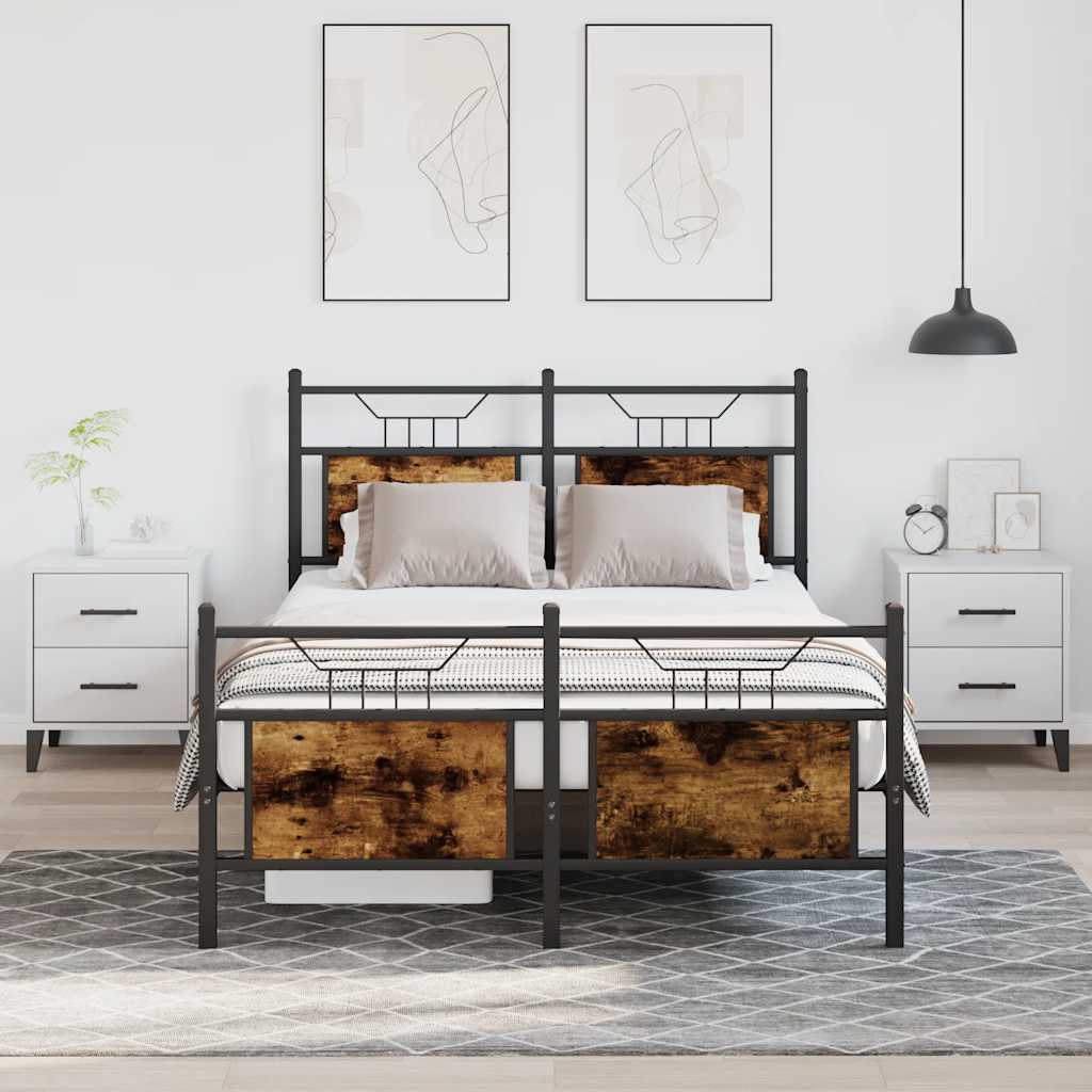 sengeramme 120x200 cm uden madras konstrueret træ røget eg