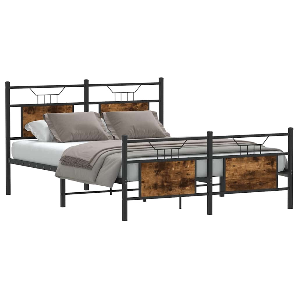 sengeramme 137x190 cm uden madras konstrueret træ røget eg