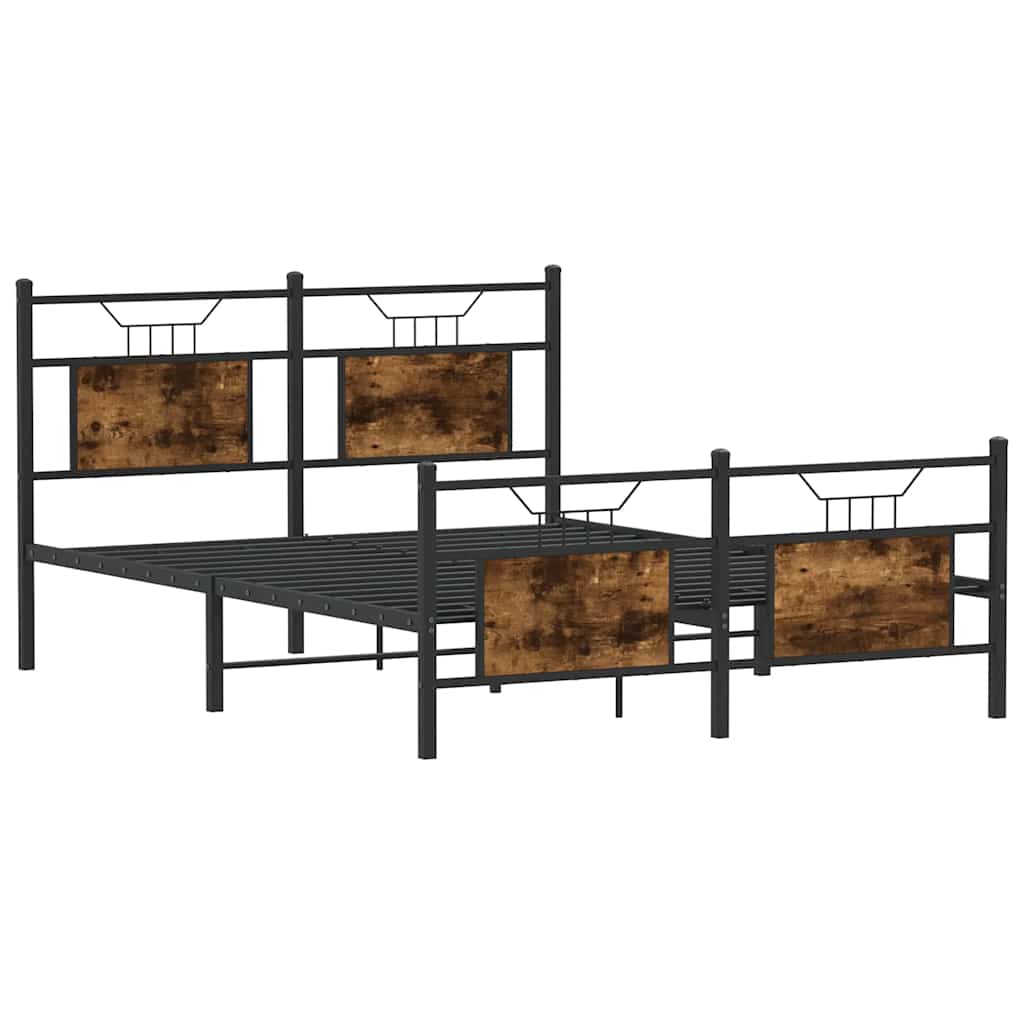 sengeramme 140x190 cm uden madras konstrueret træ røget eg
