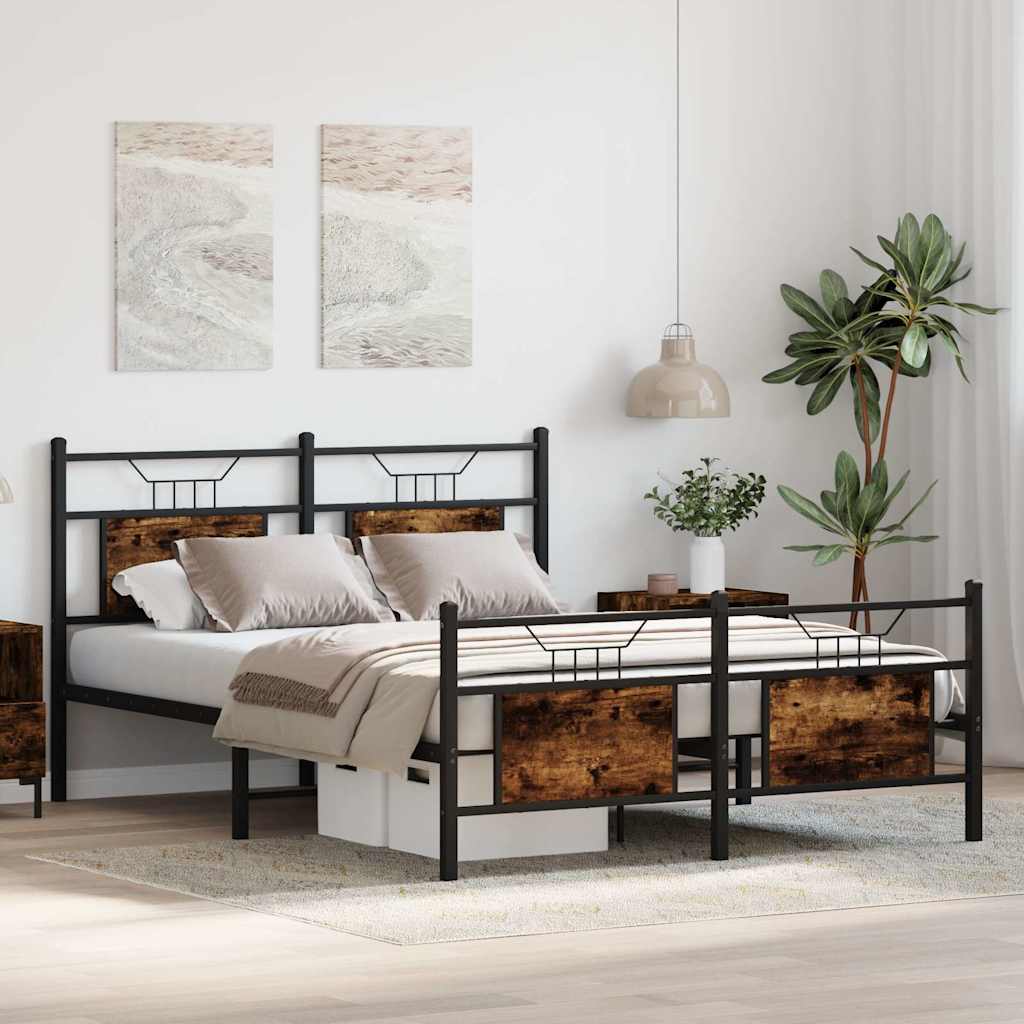 sengeramme 140x200 cm uden madras konstrueret træ røget eg