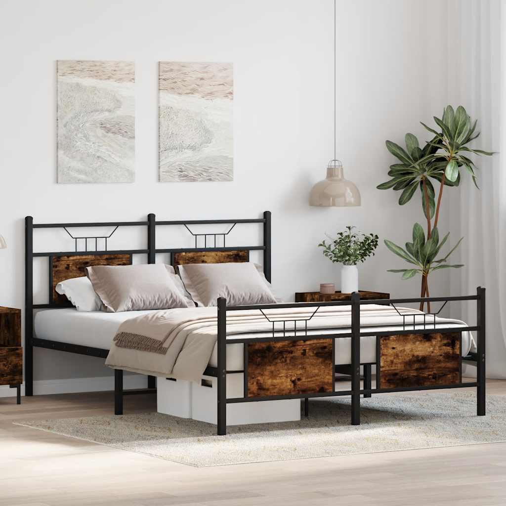 sengeramme 150x200 cm uden madras konstrueret træ røget eg