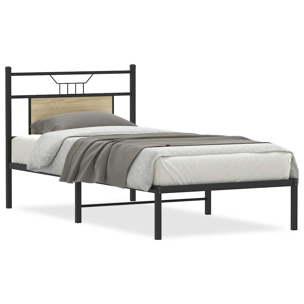 sengeramme 75x190 cm uden madras konstrueret træ sonoma-eg