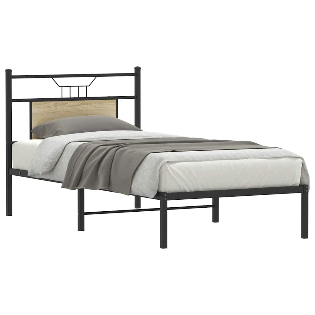 sengeramme 75x190 cm uden madras konstrueret træ sonoma-eg