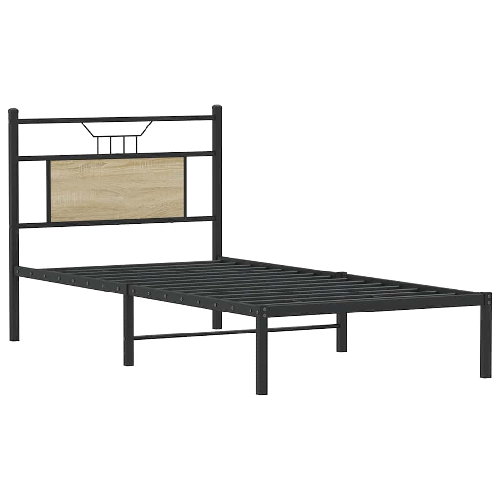 sengeramme 75x190 cm uden madras konstrueret træ sonoma-eg