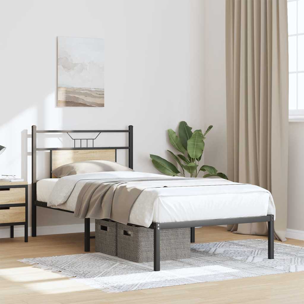 sengeramme 80x200 cm uden madras konstrueret træ sonoma-eg