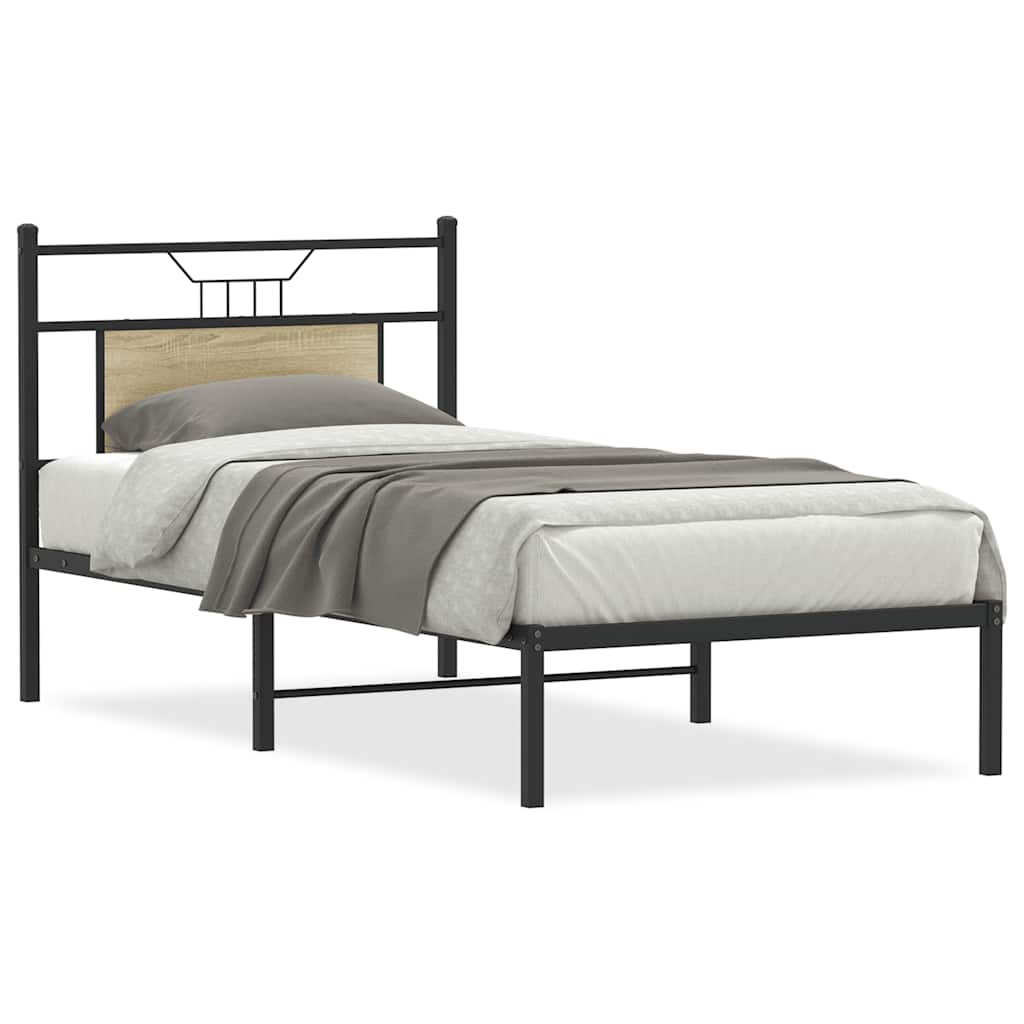 sengeramme 90x190 cm uden madras konstrueret træ sonoma-eg