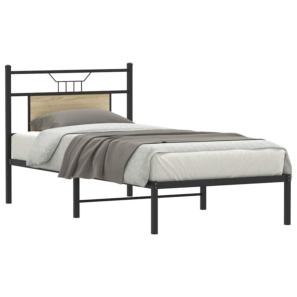 sengeramme 90x190 cm uden madras konstrueret træ sonoma-eg
