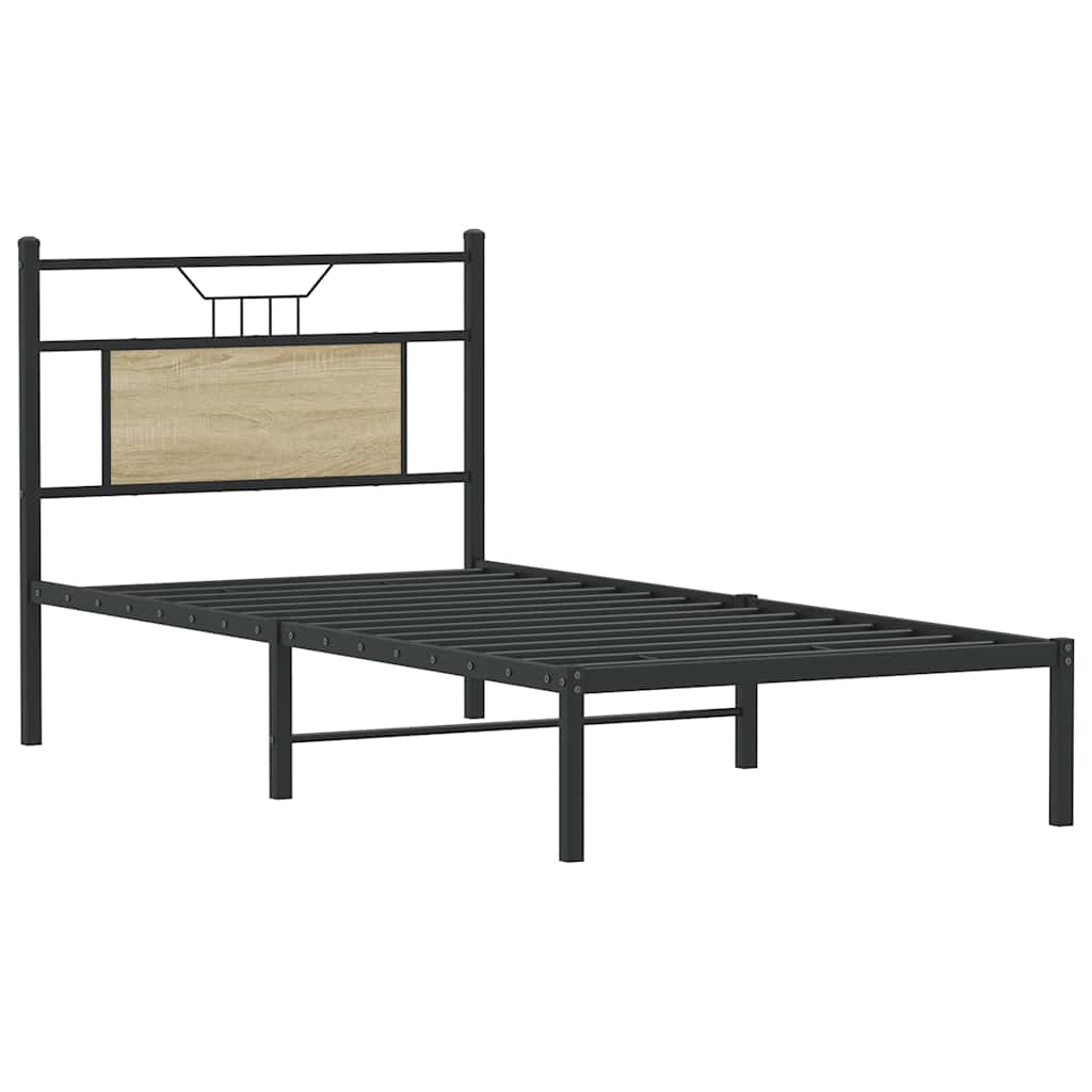 sengeramme 90x190 cm uden madras konstrueret træ sonoma-eg