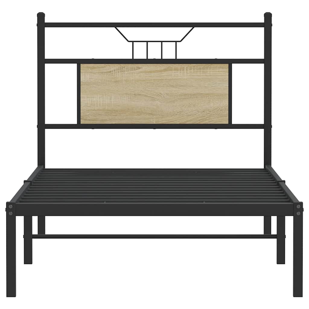 sengeramme 90x190 cm uden madras konstrueret træ sonoma-eg