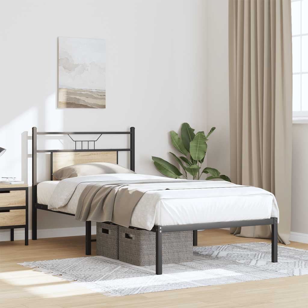 sengeramme 90x200 cm uden madras konstrueret træ sonoma-eg