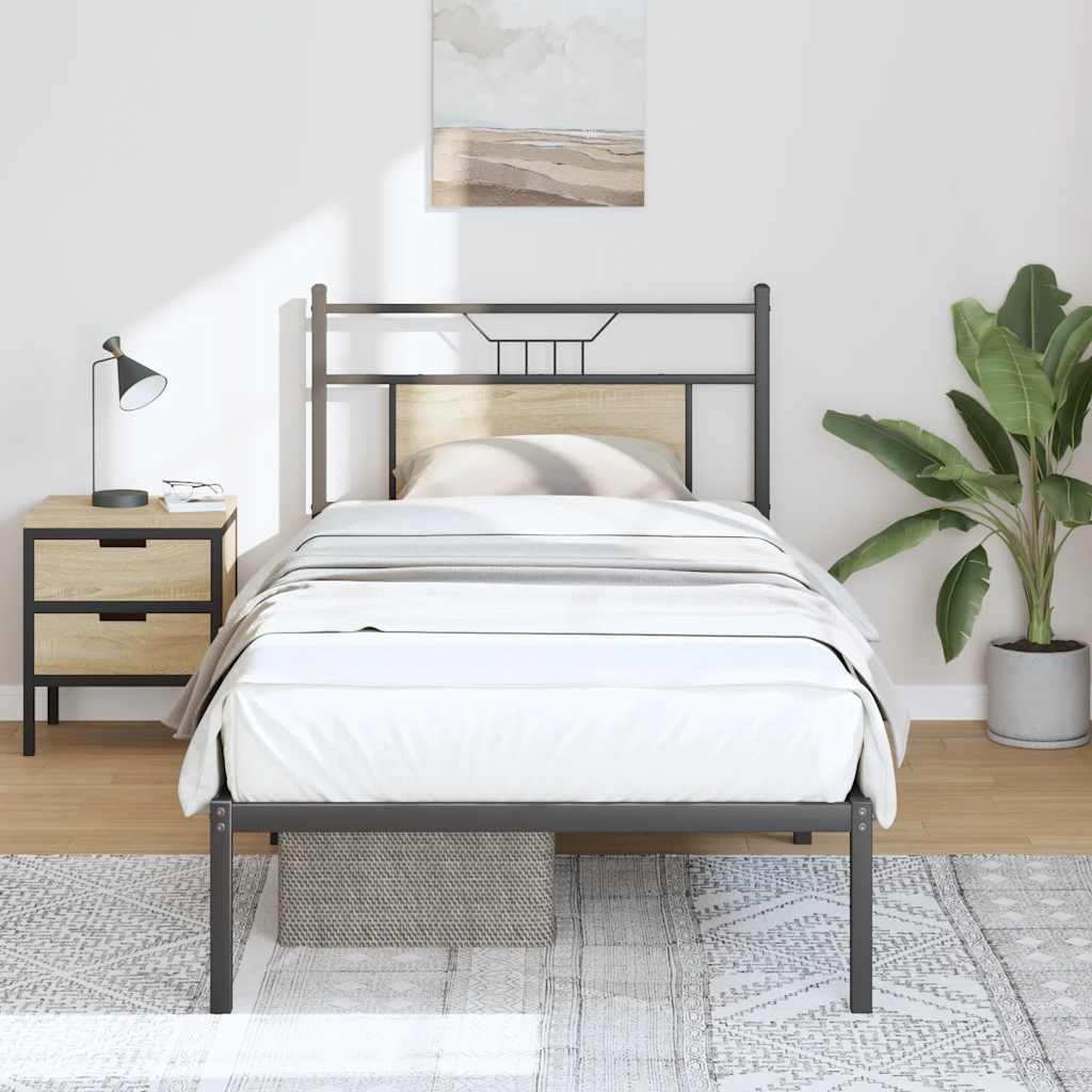 sengeramme 90x200 cm uden madras konstrueret træ sonoma-eg