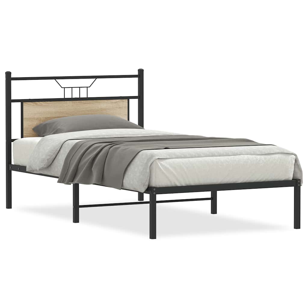 sengeramme 100x190 cm uden madras konstrueret træ sonoma-eg