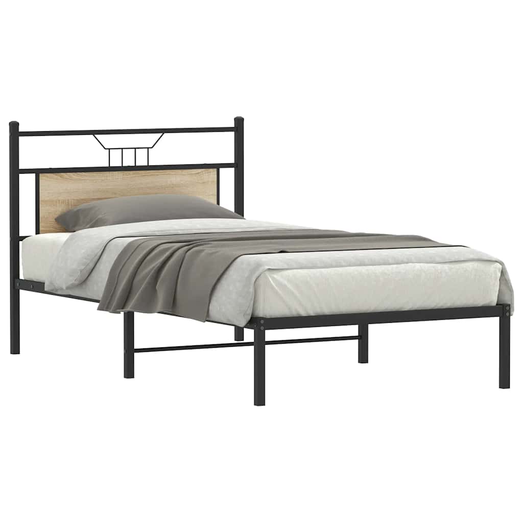 sengeramme 100x190 cm uden madras konstrueret træ sonoma-eg