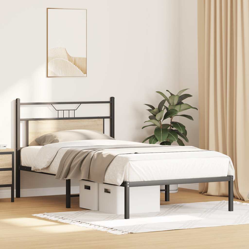sengeramme 100x190 cm uden madras konstrueret træ sonoma-eg