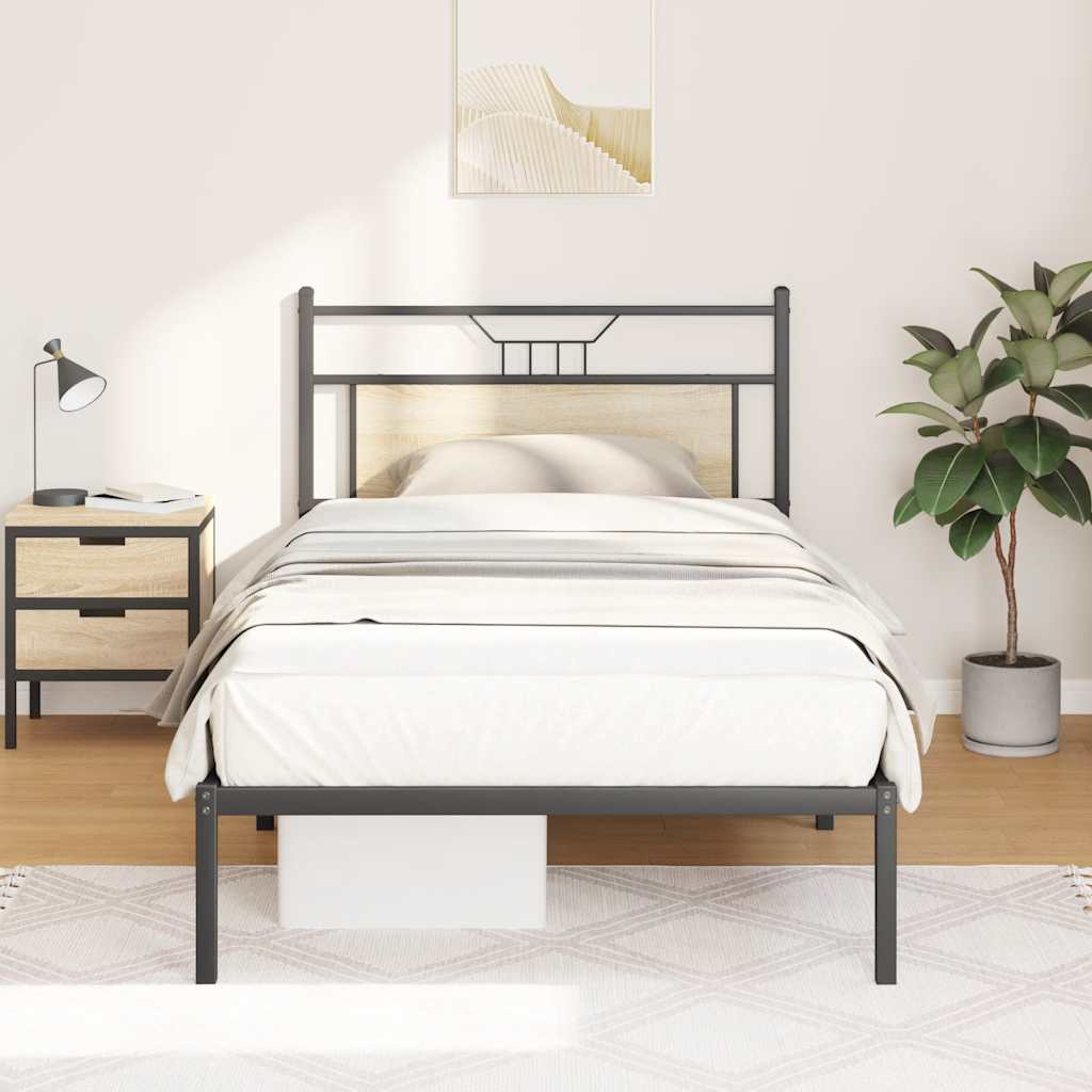 sengeramme 100x190 cm uden madras konstrueret træ sonoma-eg