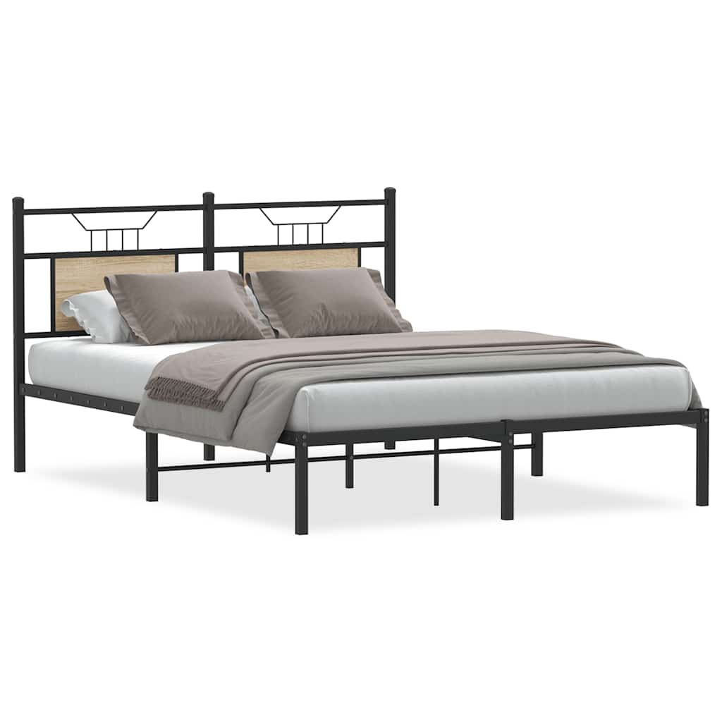 sengeramme 137x190 cm uden madras konstrueret træ sonoma-eg