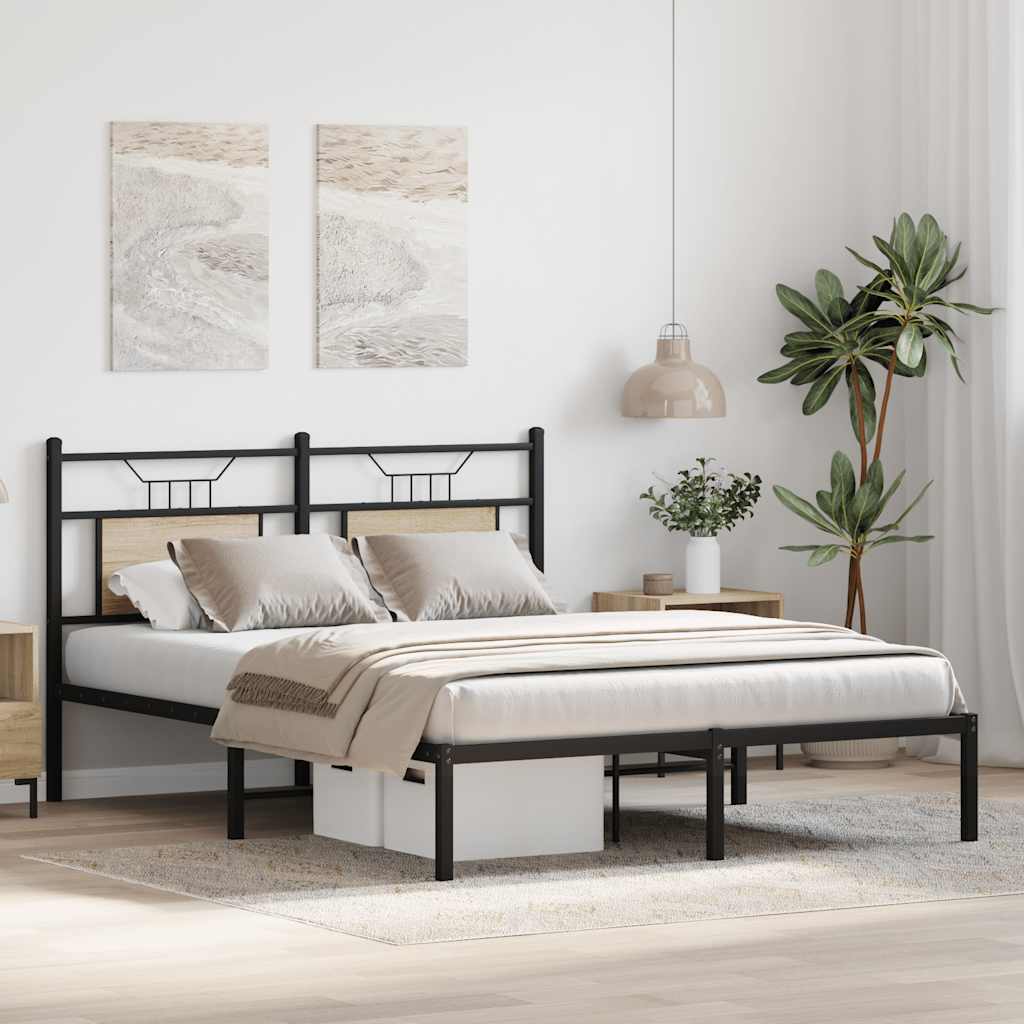 sengeramme 137x190 cm uden madras konstrueret træ sonoma-eg
