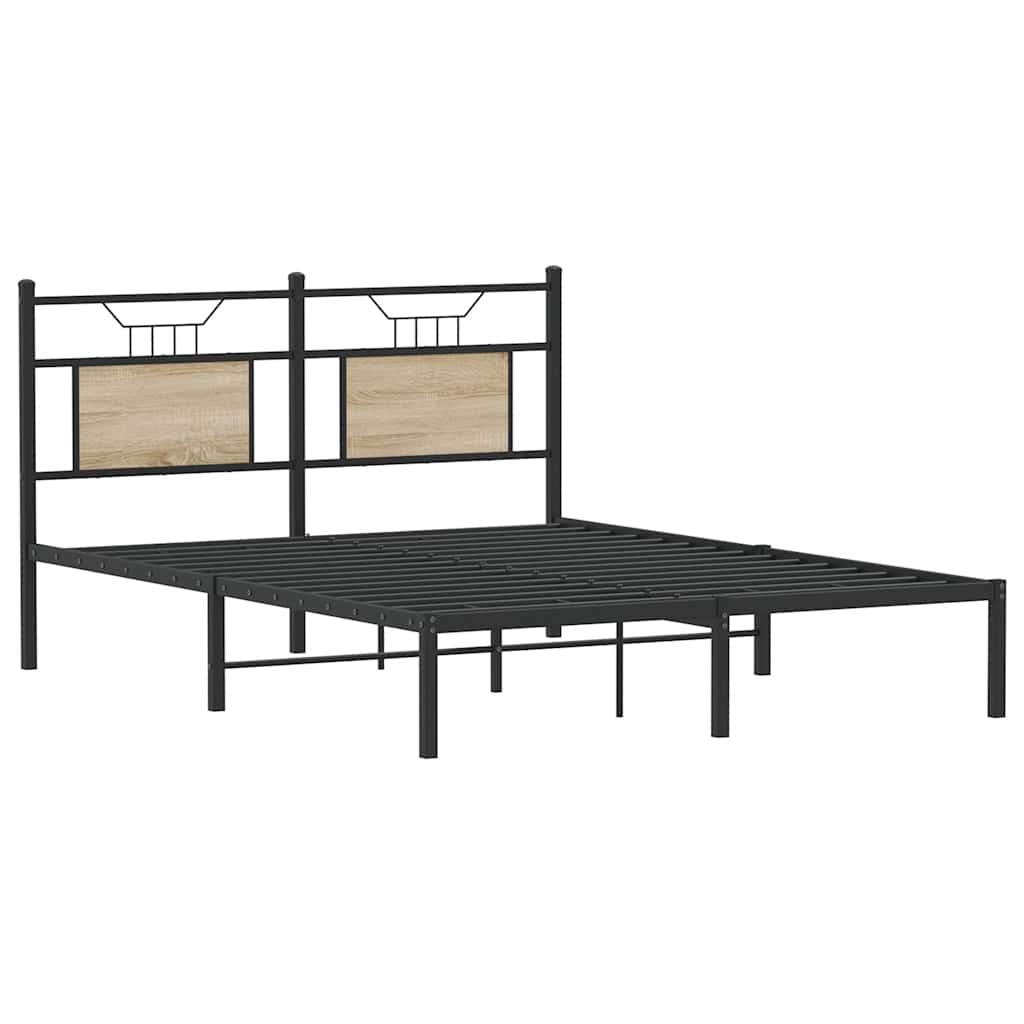 sengeramme 137x190 cm uden madras konstrueret træ sonoma-eg