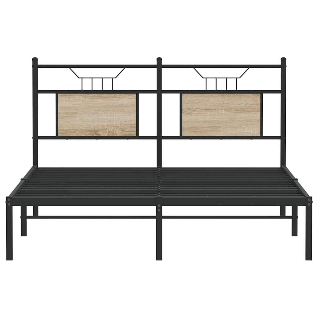 sengeramme 137x190 cm uden madras konstrueret træ sonoma-eg