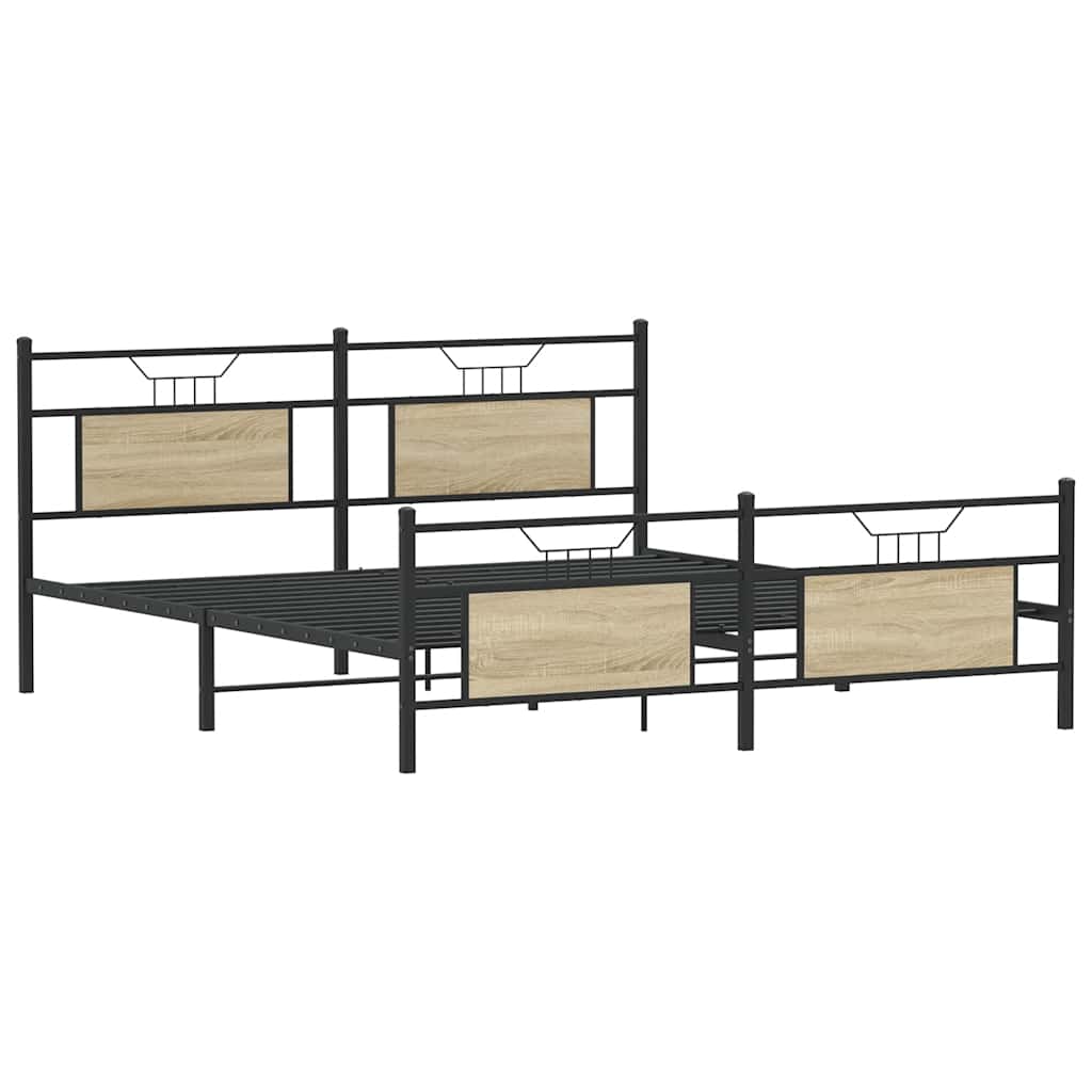 sengeramme 140x200 cm uden madras konstrueret træ sonoma-eg