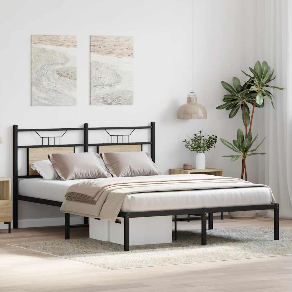sengeramme 150x200 cm uden madras konstrueret træ sonoma-eg