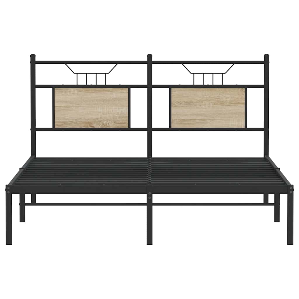 sengeramme 150x200 cm uden madras konstrueret træ sonoma-eg