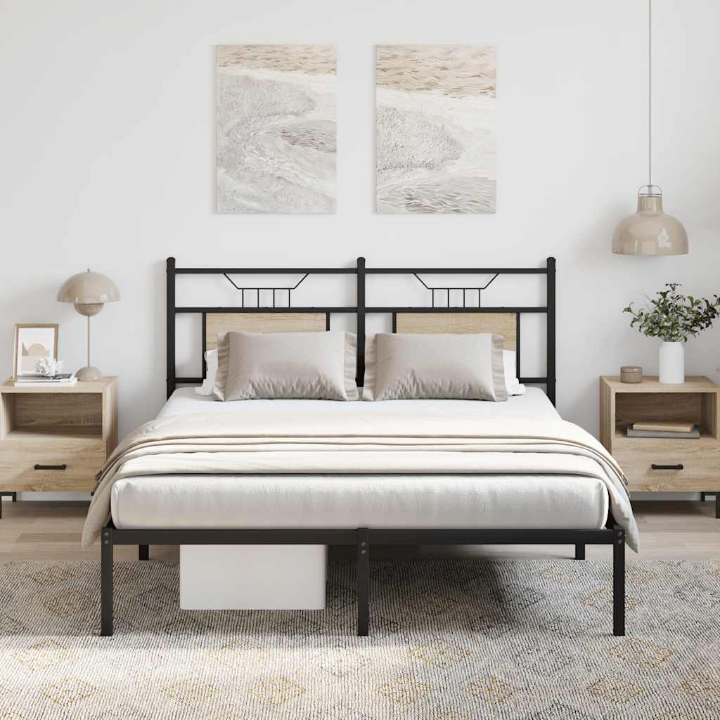 sengeramme 150x200 cm uden madras konstrueret træ sonoma-eg