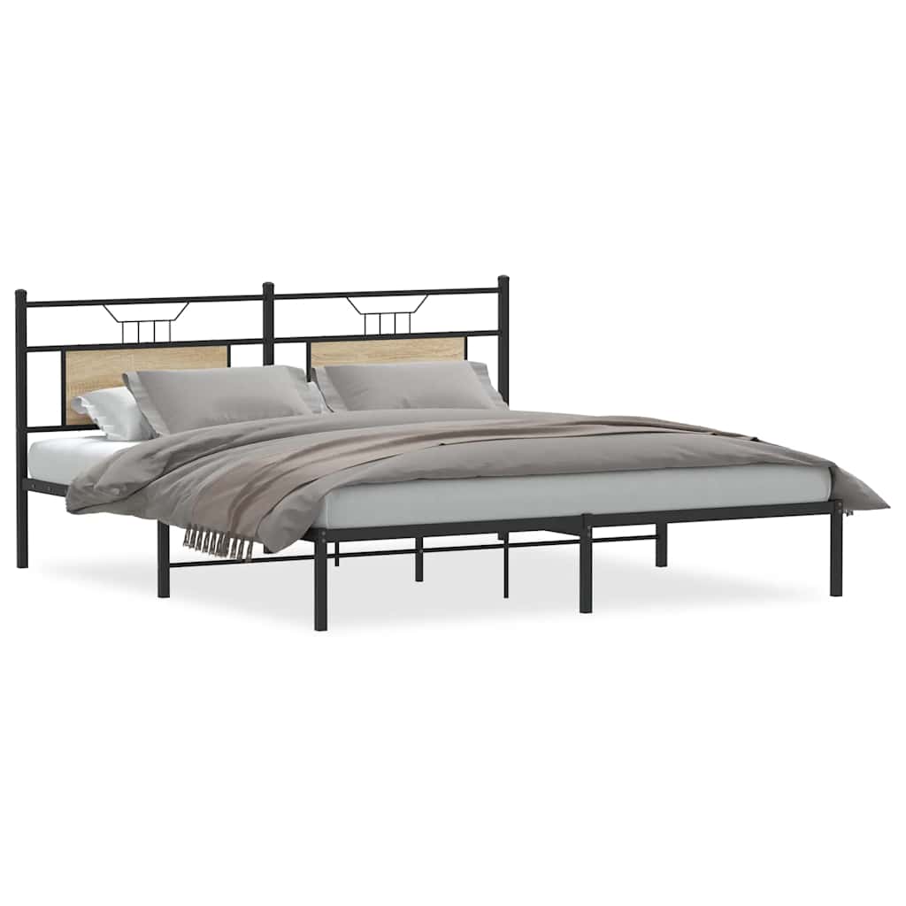 sengeramme uden madras 183x203 cm konstrueret træ sonoma-eg