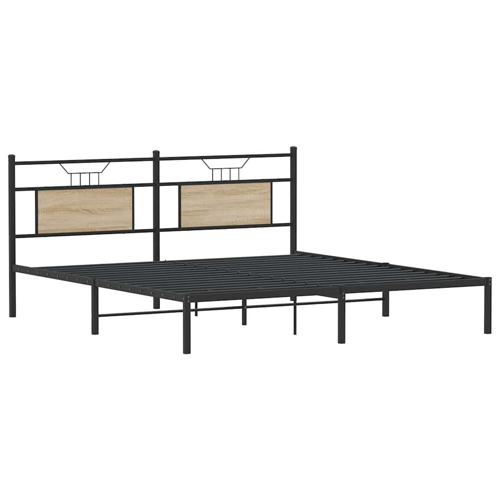 sengeramme uden madras 183x203 cm konstrueret træ sonoma-eg
