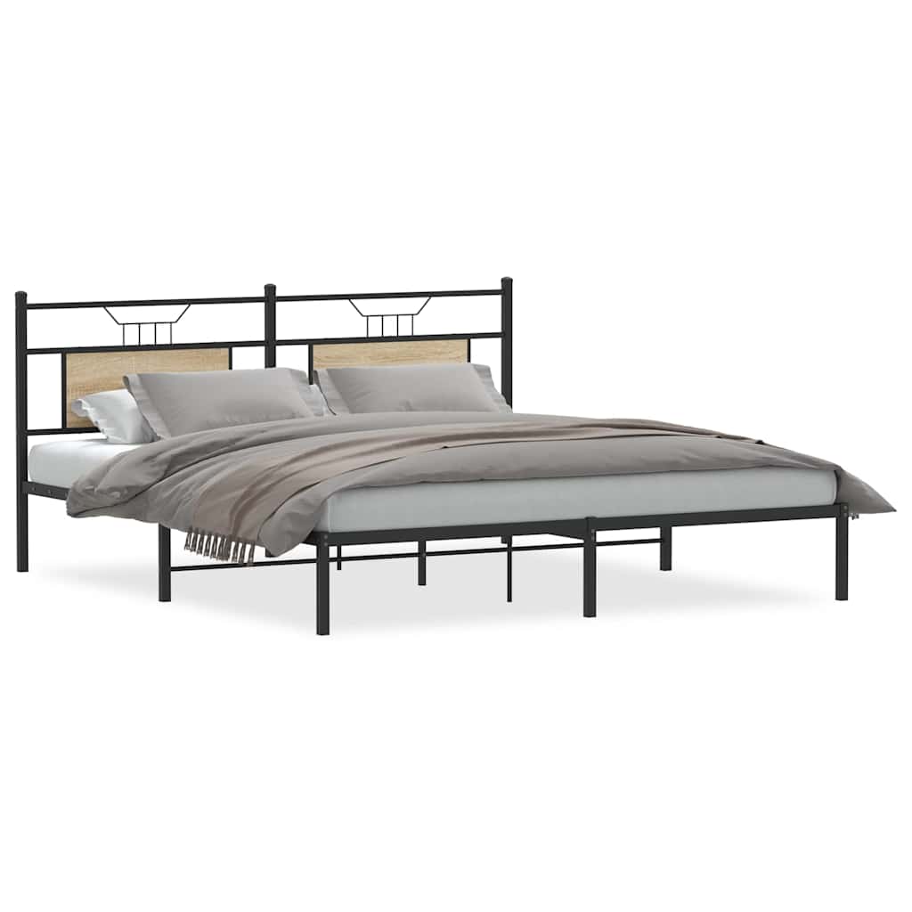 sengeramme uden madras 183x213 cm konstrueret træ sonoma-eg