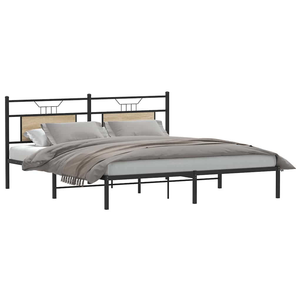 sengeramme uden madras 183x213 cm konstrueret træ sonoma-eg