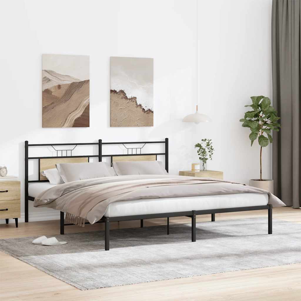 sengeramme uden madras 183x213 cm konstrueret træ sonoma-eg