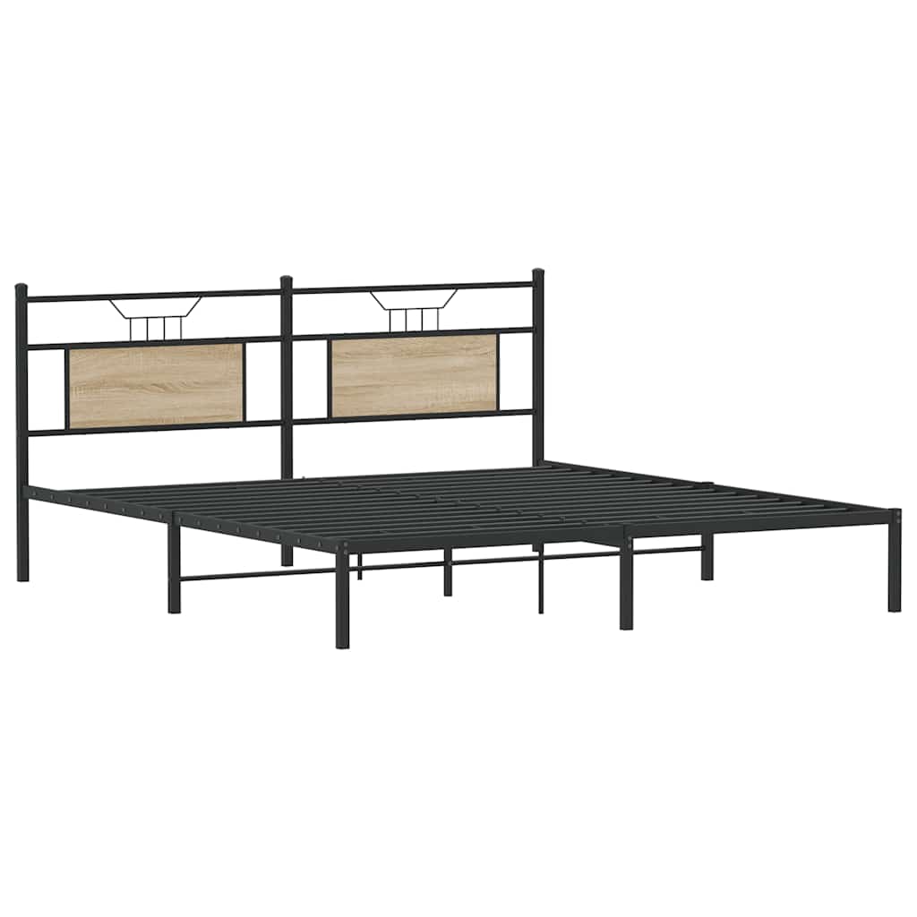 sengeramme uden madras 183x213 cm konstrueret træ sonoma-eg