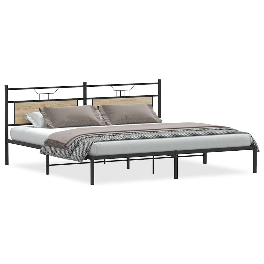 sengeramme uden madras 193x203 cm konstrueret træ sonoma-eg