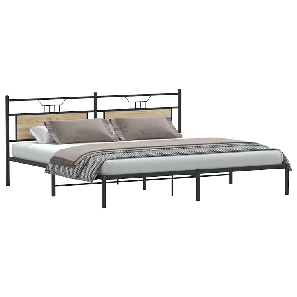sengeramme uden madras 193x203 cm konstrueret træ sonoma-eg
