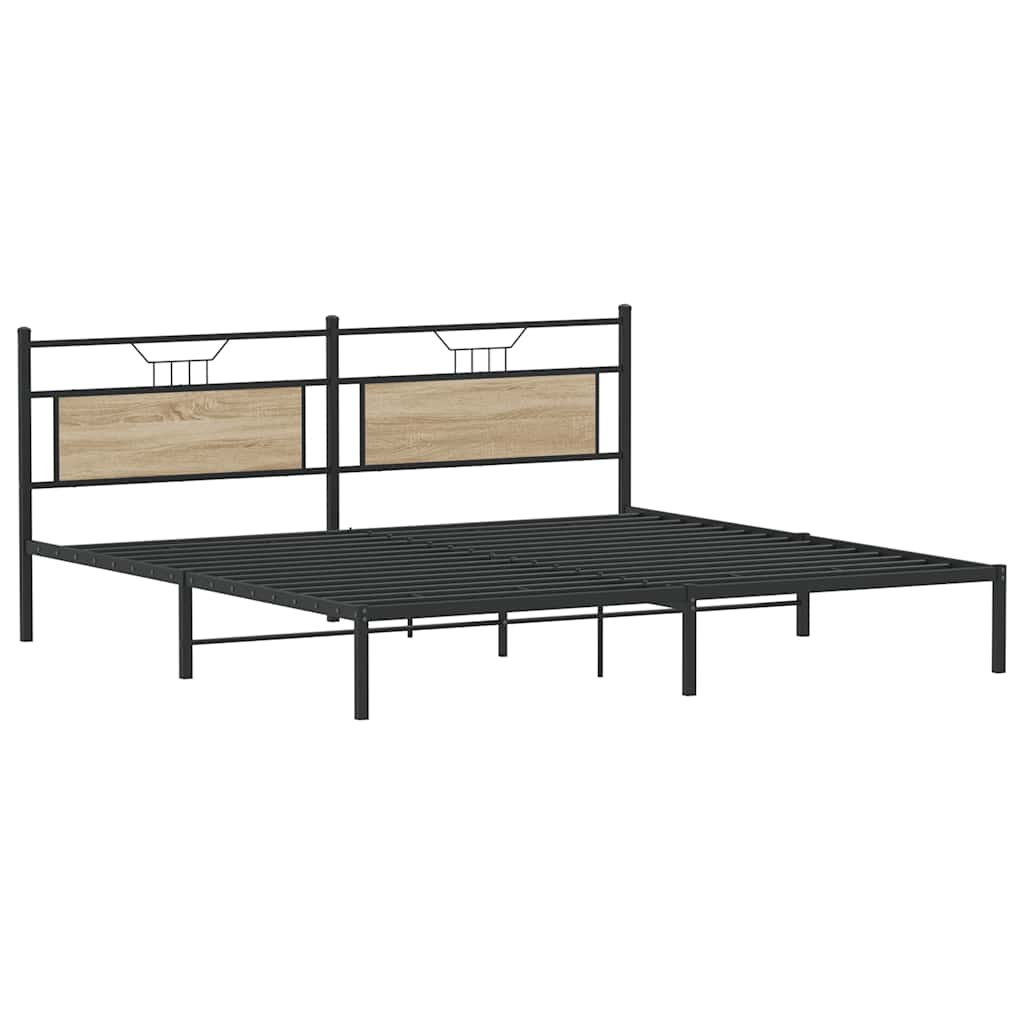 sengeramme uden madras 193x203 cm konstrueret træ sonoma-eg