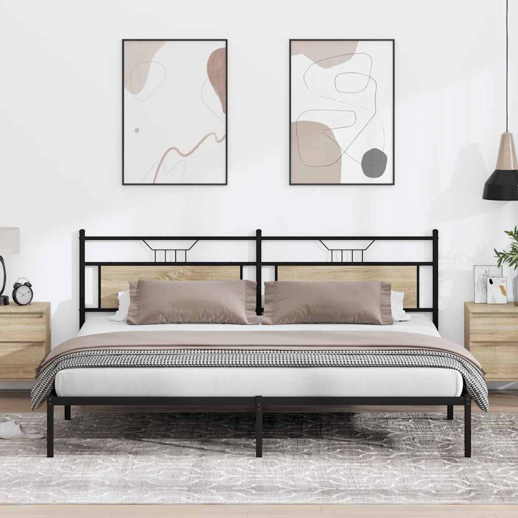 sengeramme uden madras 193x203 cm konstrueret træ sonoma-eg