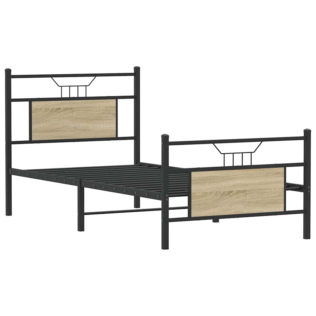 sengeramme 75x190 cm uden madras konstrueret træ sonoma-eg