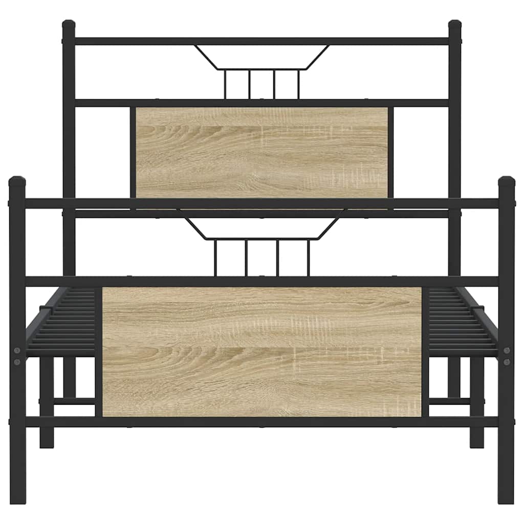 sengeramme 75x190 cm uden madras konstrueret træ sonoma-eg